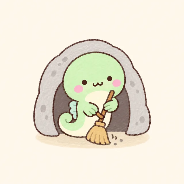 岩穴の番うなぎのイラスト
